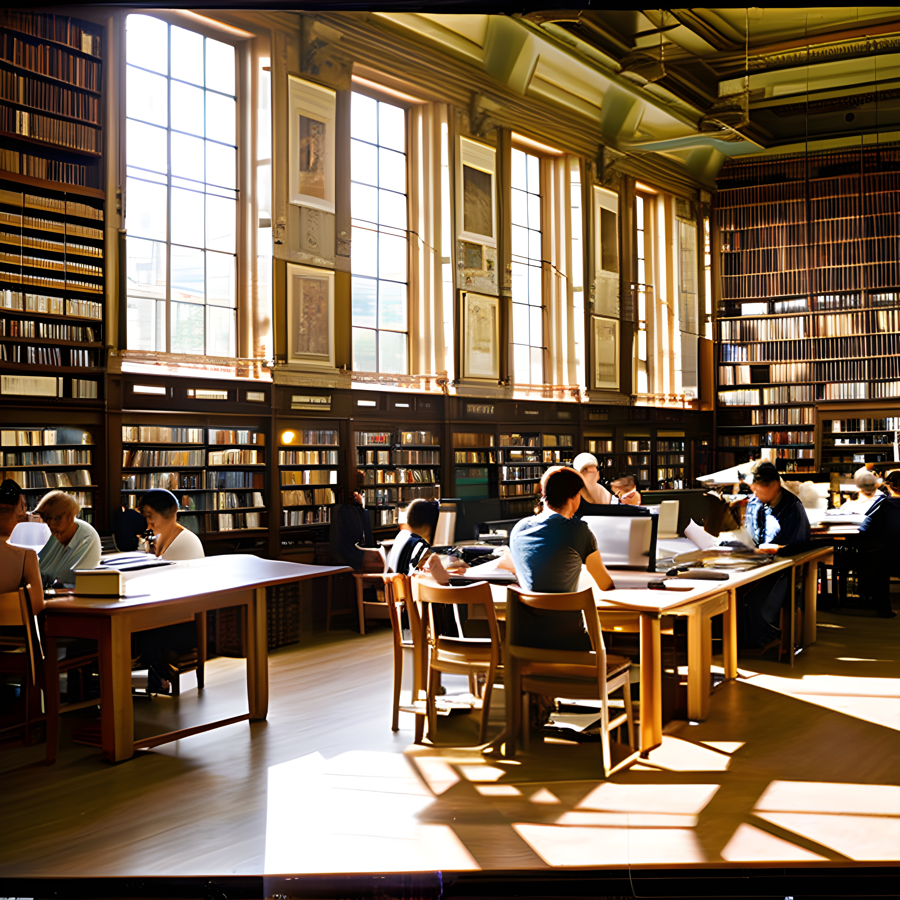 09_library-with-lots-of-books-bookshelves-some-people-in-light-clothes-summer-sunshine-through-wind-630424259
